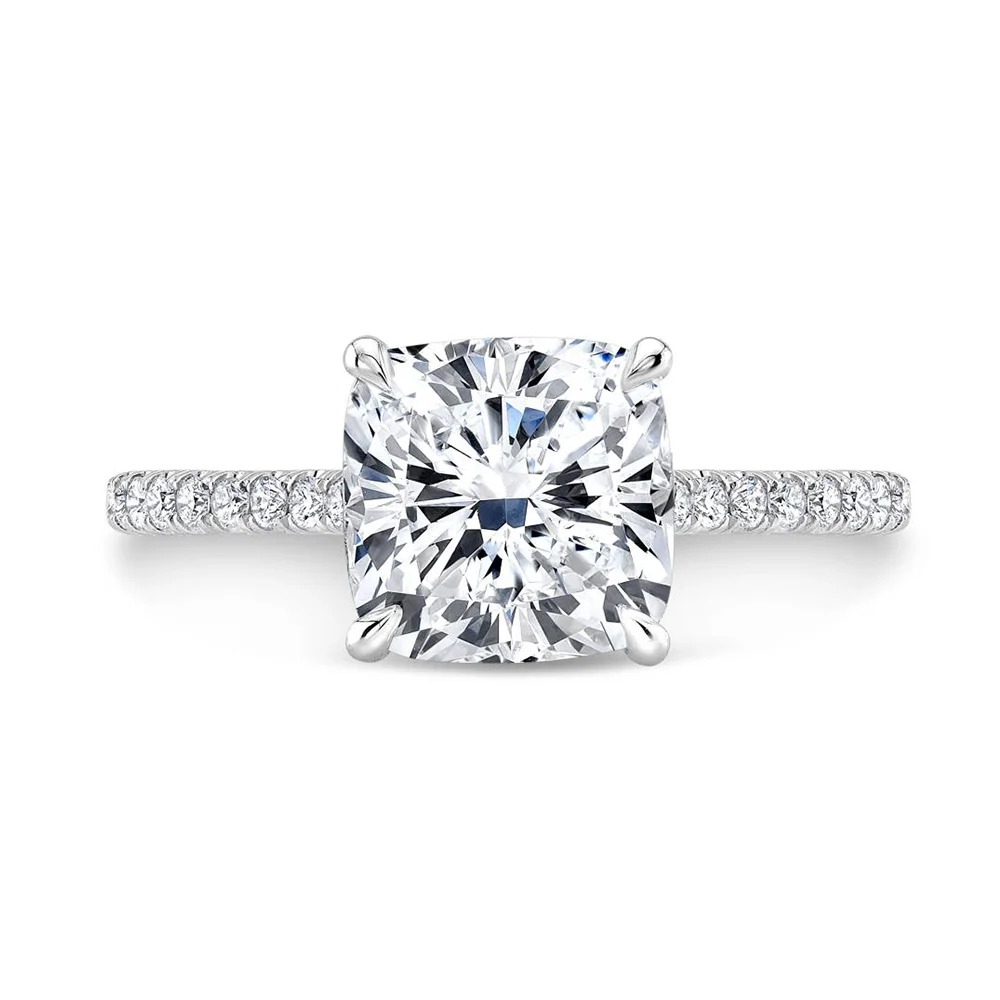 NiceGems 1.4ct 14k белое или розовое золото DF обручальное кольцо из муассанита с подушкой