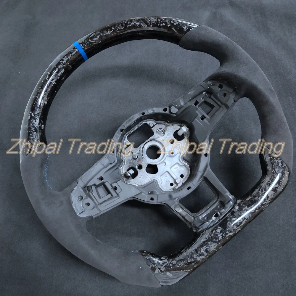 melhor Personalizado Forjado Fibra De Carbono Alcantarar Volante Para Vw Golf Mk7/7.5 Gti/r Montagem Da Roda De Direção Do Automóvel