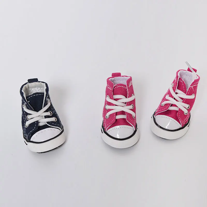 

4Pcs Anti-skidding Canvas Dog Shoes Denim Pet Shoes Waterproof Shoes Sneakers Breathable Booties For Dogs Socks Pet Supplies