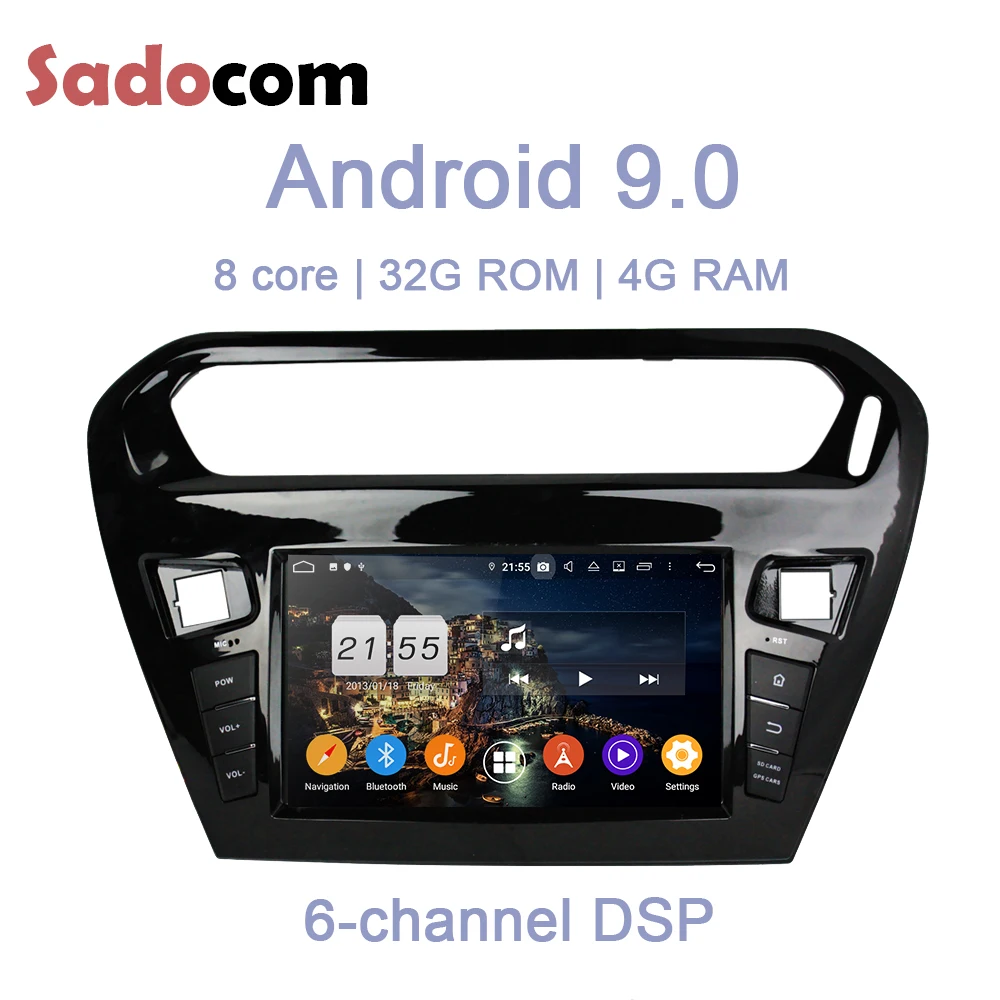 DSP Android 9 0 32 ГБ + 4 Гб ОЗУ автомобильный DVD плеер GPS Glonass RDS радио wifi 4G Bluetooth для CITROEN Elysee