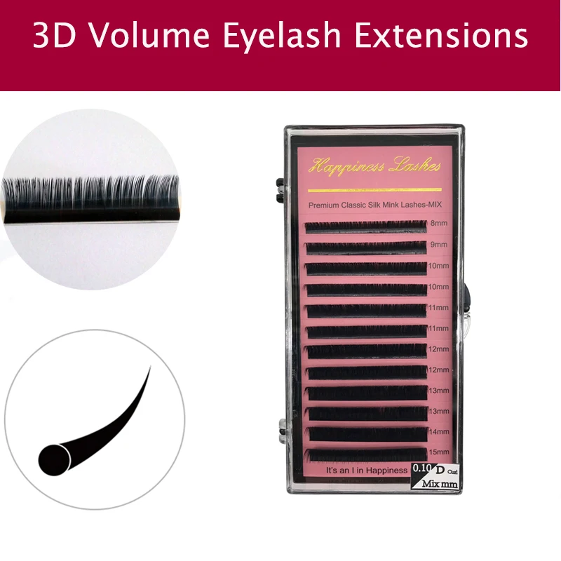 

Private Extension Large Order Premium Eye Lashes Black Matte Faux 3D Classic False Cilia Eyelash Extension Free Shipping