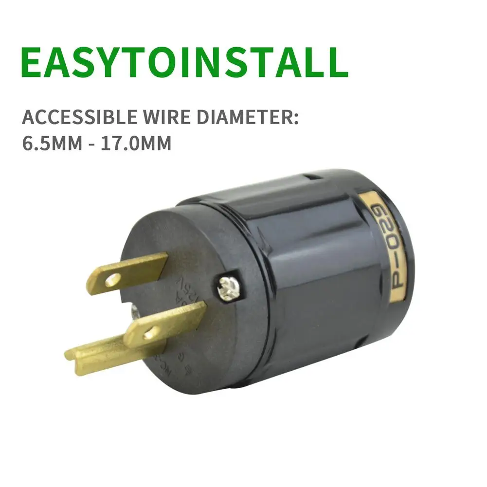 

EU/US/AU Gold Plated Pure Copper Gold Plated Power Plug Tail Connector For HIFI Audio Power Supply Wire Connectors