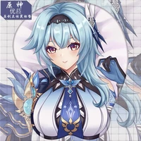 eula lawrence cosplay game genshin impact lovely girls pattern 3d soft gel gaming mouse pad with wrist support anime prop