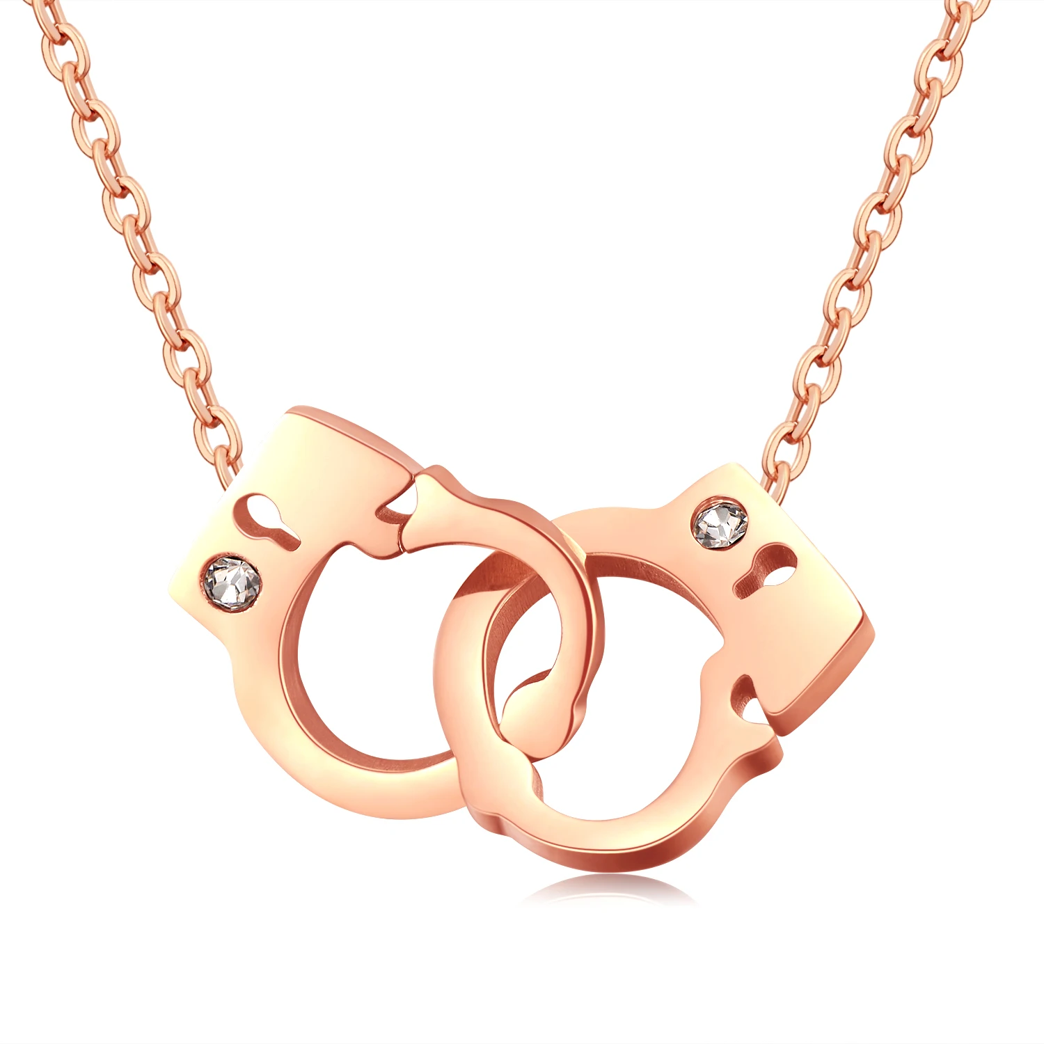 

Handcuffs With Lock 316L Stainless Steel Pendant Necklace Paragraphs Female Collarbone Short Girlfriends Jewelry