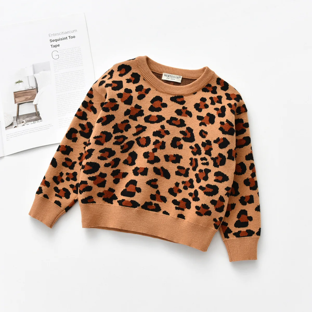 

Girls Sweater Spring Autumn Children Fashion Leopard Print Clothes For Baby Girls Kids Wool Outerwear Toddler Clothing 2 3 4 5Y