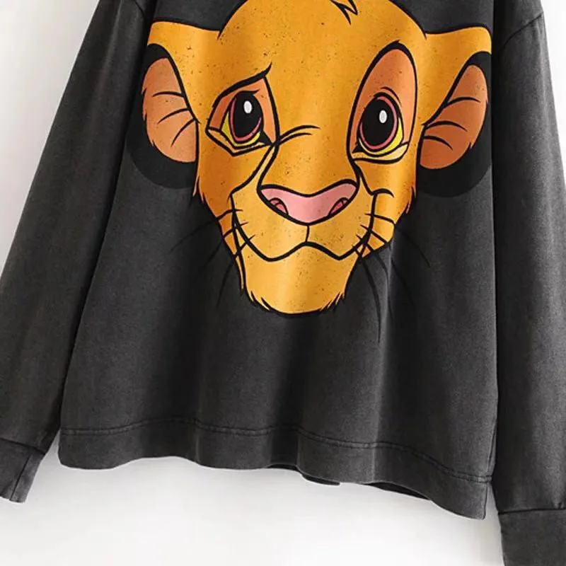 

The Lion King Cartoon Print Hoodie Women Loose Casual Cute Long Sleeve Lady Pullover Tops Harajuku Streetwear Sweatshirt Clothes