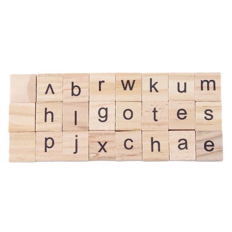 100 PCS Children Wooden English Alphabet Puzzle Toy DIY Numbers Letters Puzzle Develop Baby Intelligent Early Education Toy