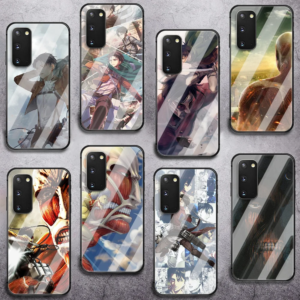 

Anime Attack on titan Tempered Glass Phone Case For Samsung Galaxy A 10 20E 21 30 31 50 51 52 70 71 72 S 5G Cover Cell Cover