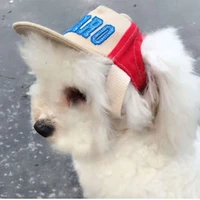 fashion sun protection pet hat adjustable small pet summer travel sun dog hat breathable baseball cap for teddy pet supplies