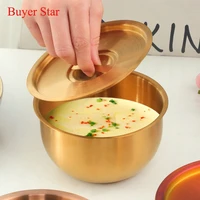 multi functional stainless steel thicken steamed egg bowl with lids kitchen children dessert soup bowl food container tableware