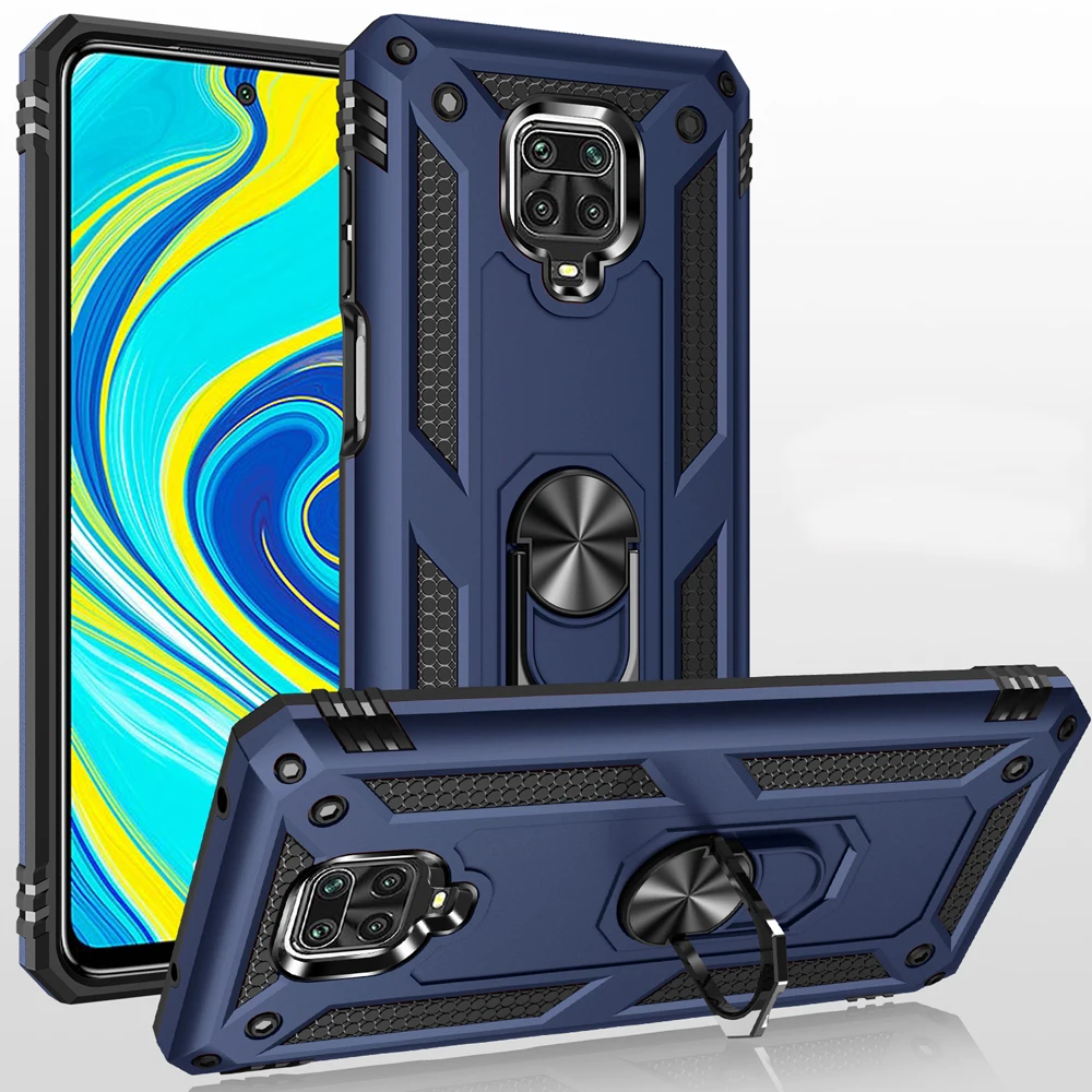 Гибридный усиленный противоударный чехол для Xiaomi Redmi Note 9S Kickstand полная защита Note9