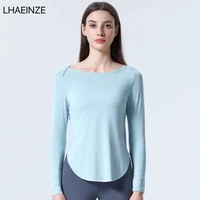 lhaeinze brief comfy womens cotton yoga t shirt with long sleeves fitness gym sport white loose blouse shirts workout clothing