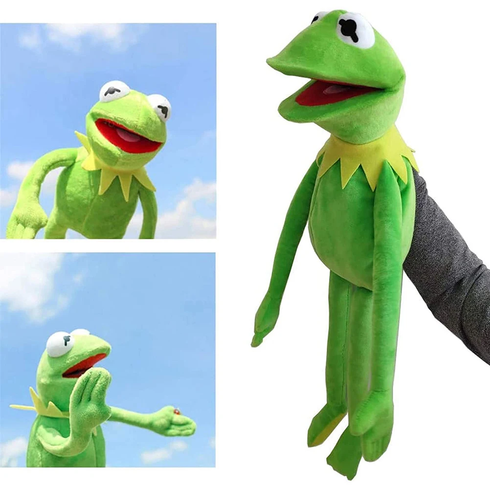 

60cm Frog Plush Hand Puppet Toy Child Role Table Speech Story Plush Hand Puppet Toy Parent-Child Interactive Hand Puppet