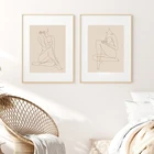 Обнаженная женская абстрактная тонкая линия художественный Рисунок холст принт минималистичный Бохо плакат скандинавский настенный художественный Декор для дома