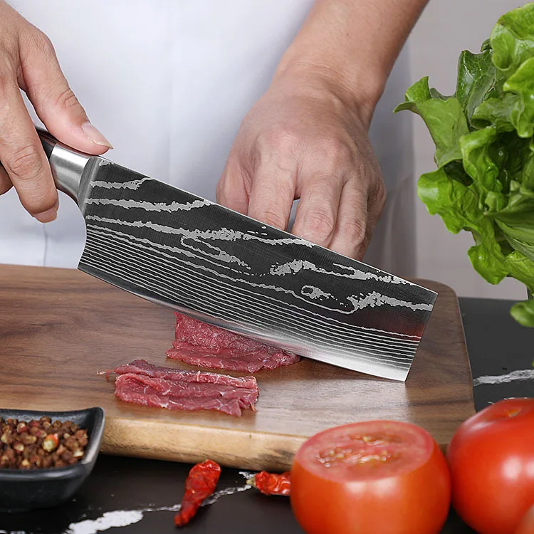 Дамасский лазер зернистый маленький кухонный нож товары для отеля нарезки кожи