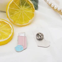 asthma inhalant breather brooch silver plated medicine enamel lapel pins cute badge asthmatic patients nurse doctor jewelry pins
