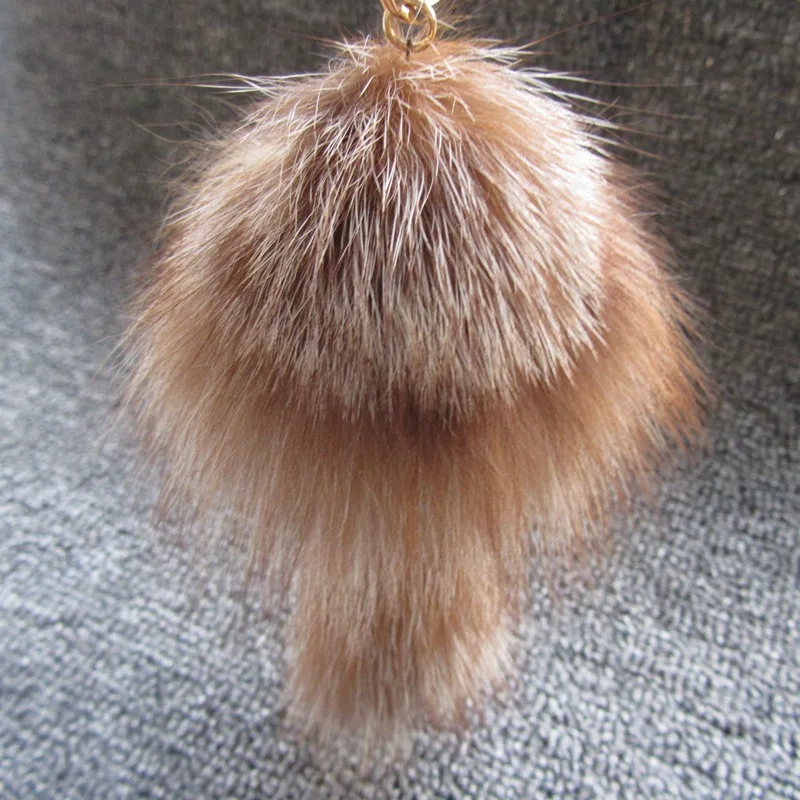 Cute Fluffy Bow-knot Fox Ball Key Chain Rings Pompom Real Fur Charm Keychain Car Bag Ring Women Jewelry | Украшения и аксессуары