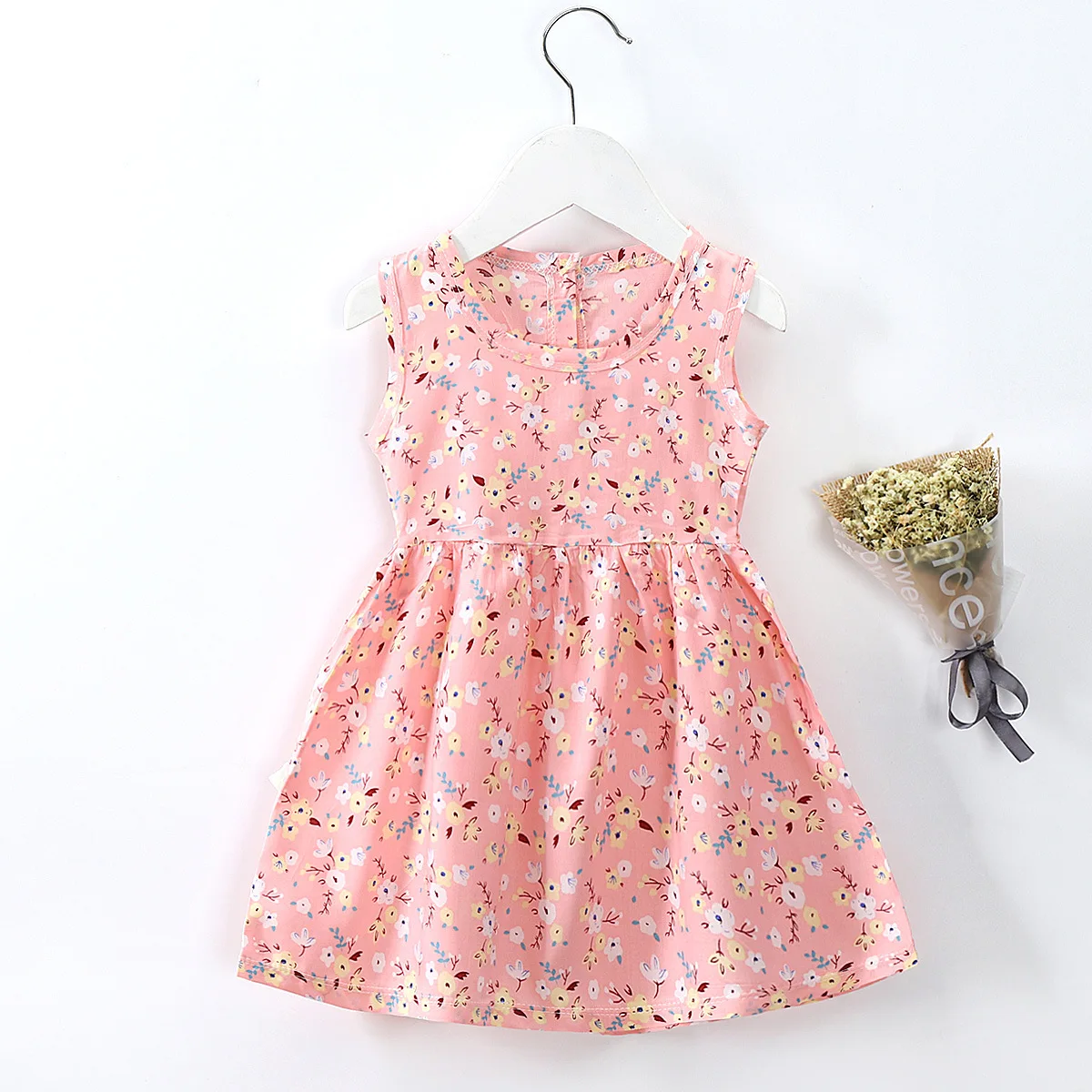 

Viscose Beach Dress Girls Childrens Clothing New Fashion Casual Dresses Summer Baby Breathable Fabric Princess Dresses Promotion