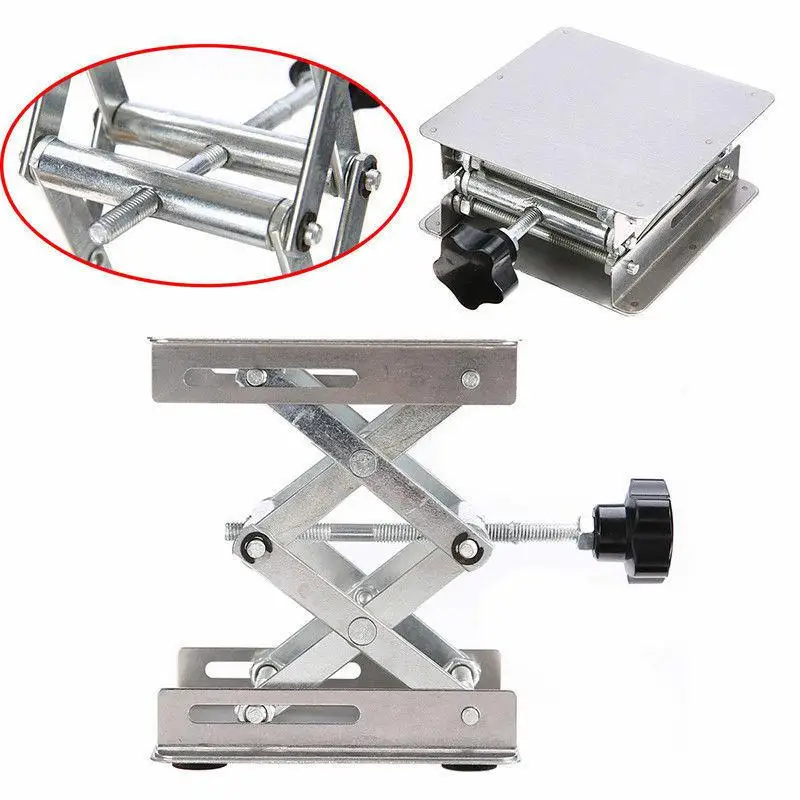 Stainless Steel Adjustable Lab Stand Table Rack Scissor Lab-Lift Lifter for Science Experiment 10 x 10cm Woodworking Benches | Инструменты