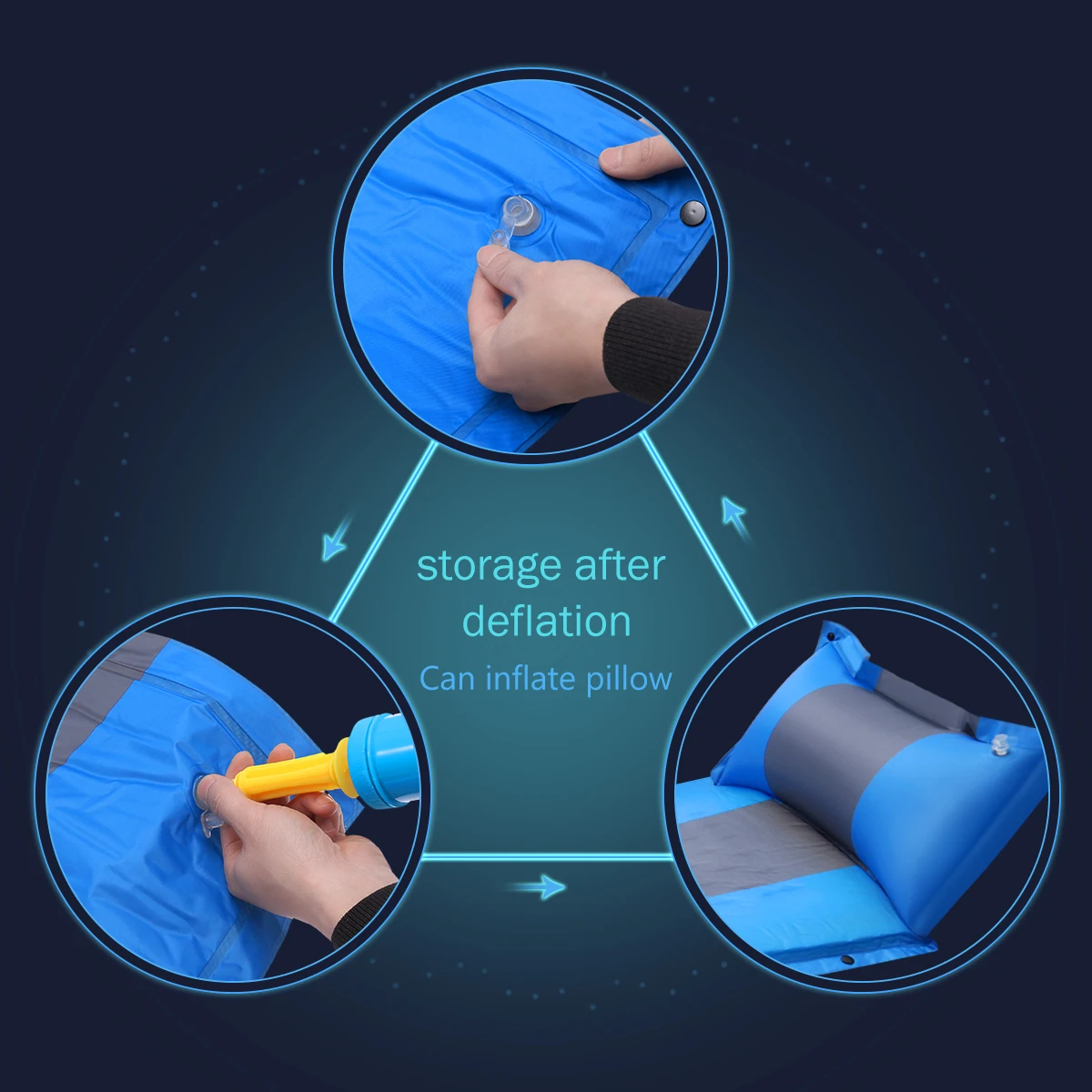 LULULION Portable Inflating Sleeping Pad Compact Lightweight Camping Sponge Padding Mattress for Hiking Outdoor Activities 3CM | Спорт и