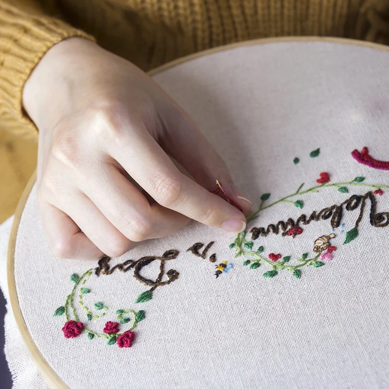 Промо-акция! 10 шт. 8 дюймов Вышивка Обручи круглый регулируемый бамбуковый круг