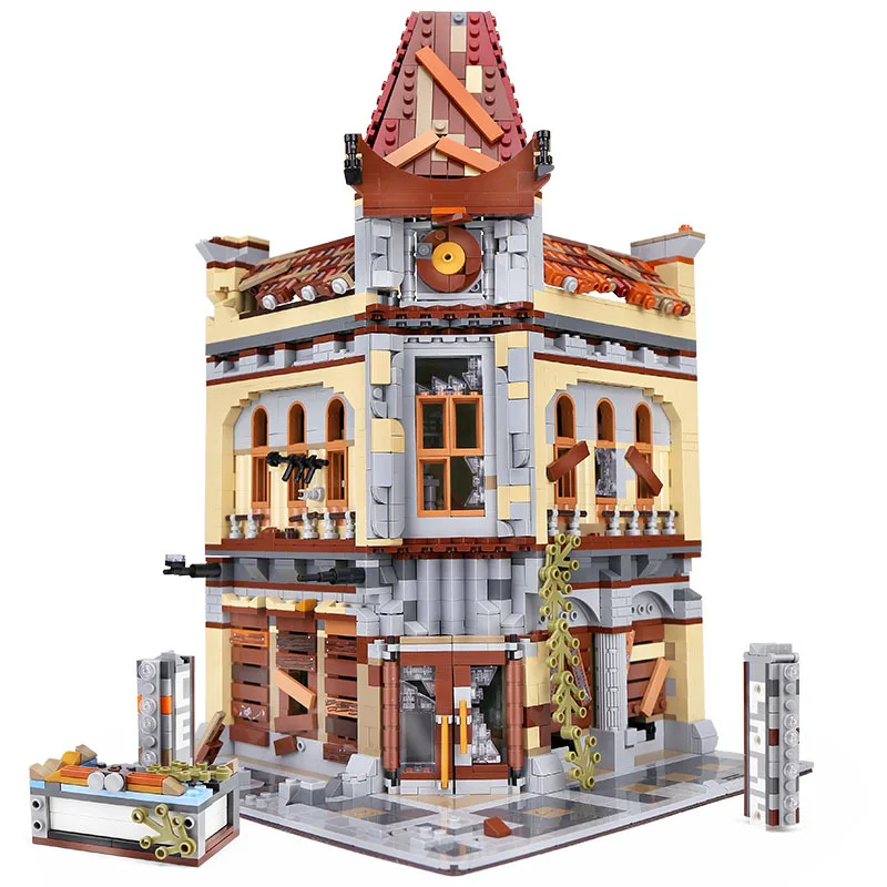

Super 18K K127 Apocalypse City Street View Ruin Theater Architecture Palace Cinema Building Blocks 2193PCS Bricks Gift For Toys
