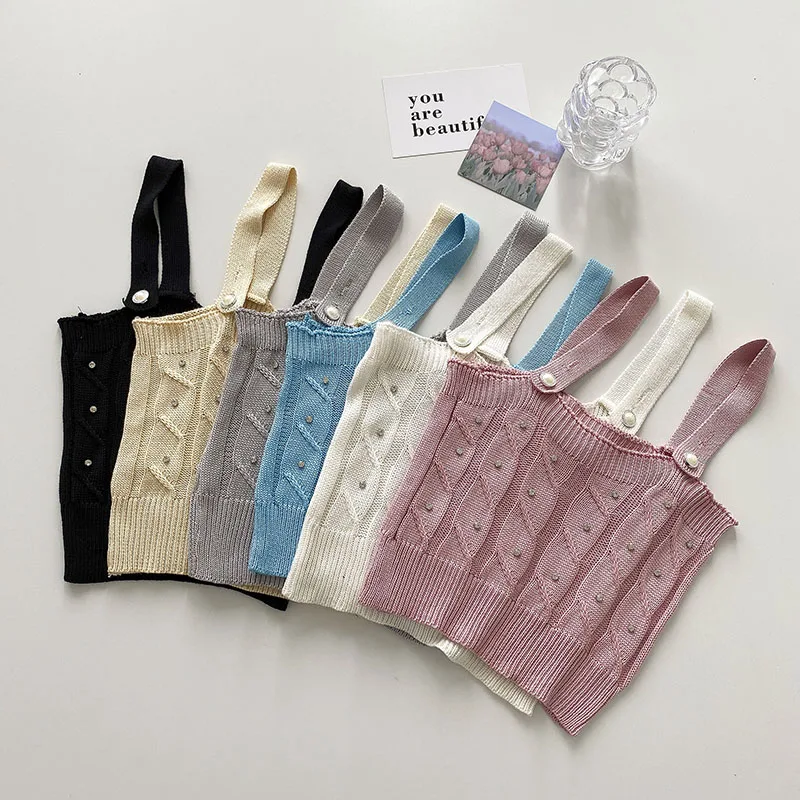 

Кроп-топ женский трикотажный в рубчик, белая майка без рукавов, пикантная уличная одежда для девушек, укороченный жилет с открытыми плечами,...