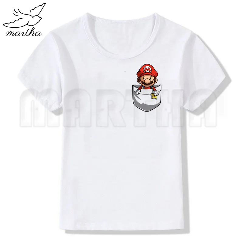 Белая футболка для маленьких девочек с рисунком аниме Марио единорога Драго бала