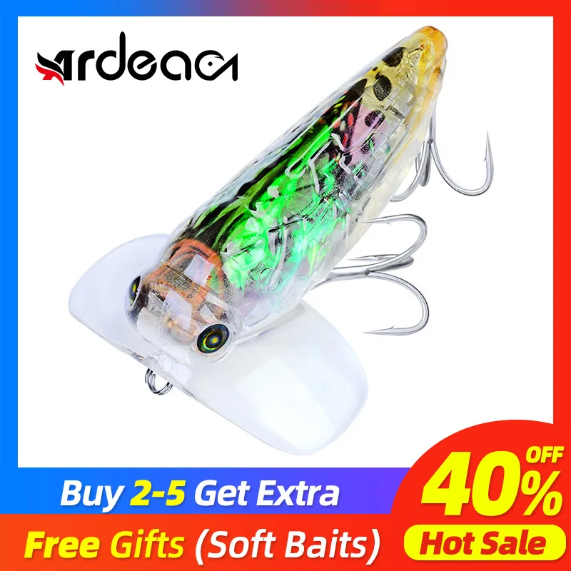 

Ardea Hard Lure 55mm 8.5g Minnow Cicada Popper Artificial Plastic Bait Swimbait Wobblers Vibrations 3D Fish Eyes Fishing Tackle