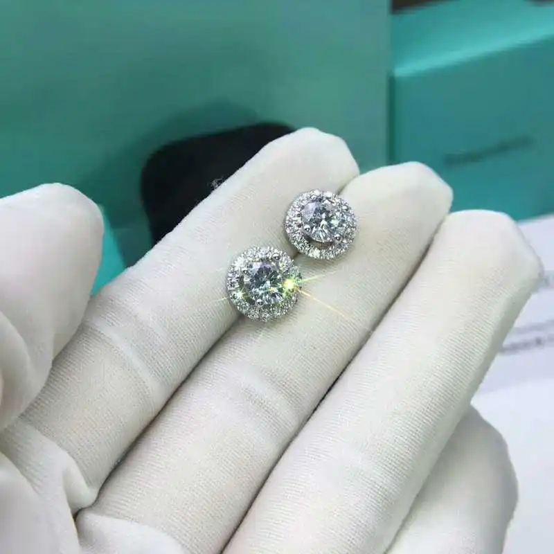 Женские серьги гвоздики из серебра 925 пробы с фианитом|Серьги-гвоздики| |