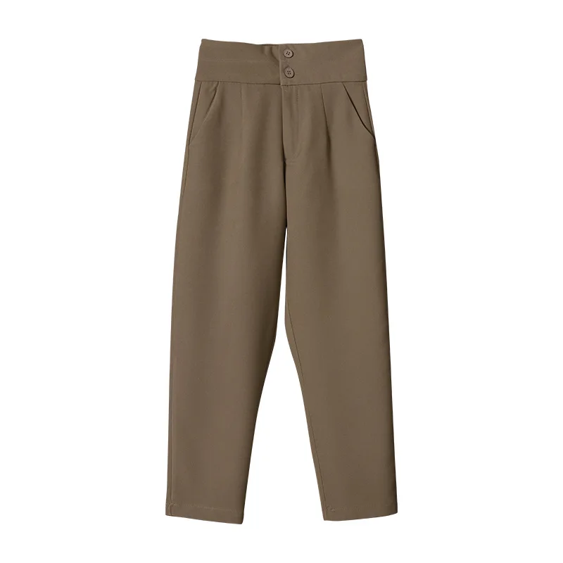 

Women Spring Autumn Slim Blank Button Long Pants Female Sweet Solid Color Plus Size Trousers Ladies Brand Casual Pants ZM495