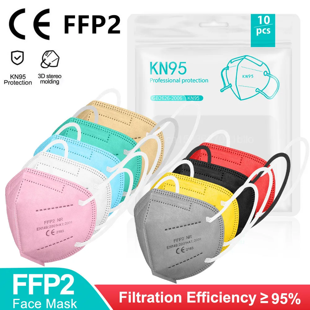 FFP2 цветная маска FPP2 Homologada FP2 KN95 маски 5 слоев ffp2для взрослых FFP 2 España с сертификатом