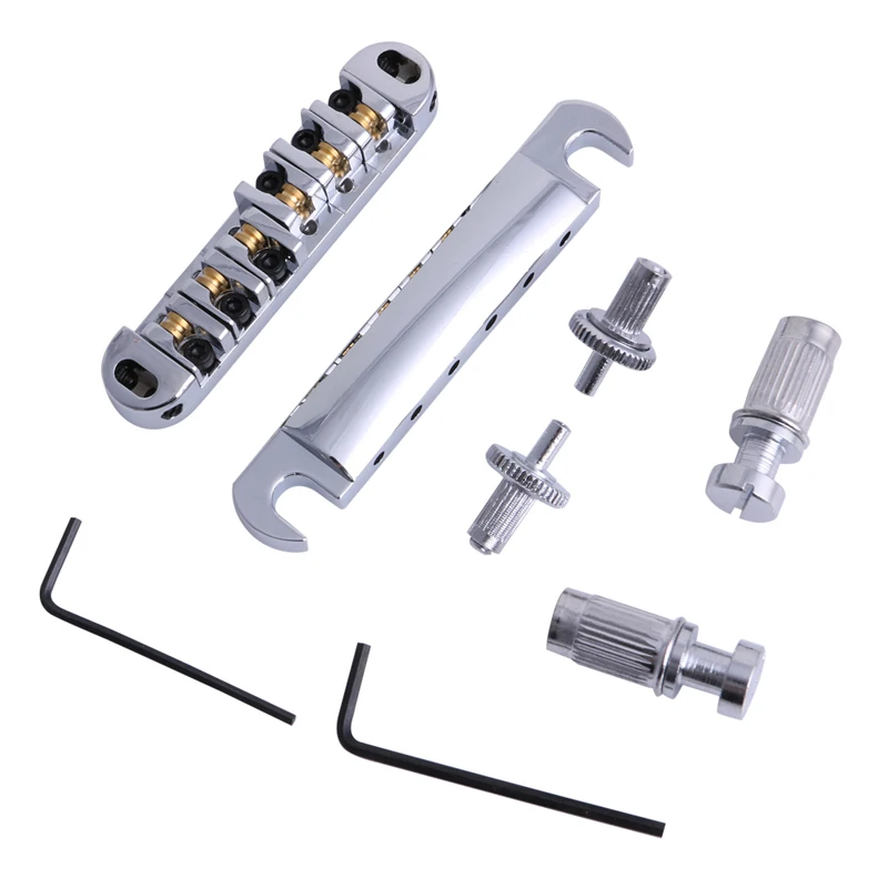 Латунное роликовое седло Tune O Matic LP гитарный мост и хвостовый Набор Хром|Детали