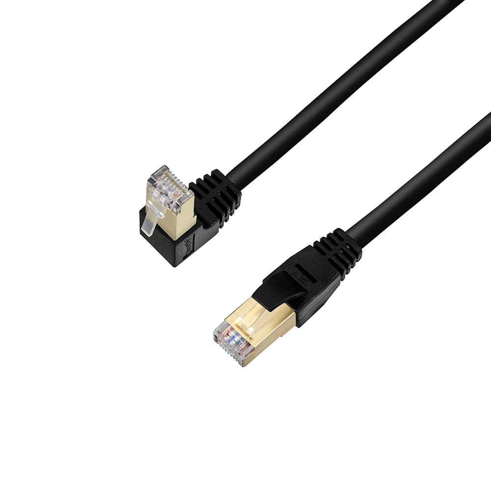 Универсальный Ethernet патч корд Cat 7 черный прямоугольный компьютерный сетевой