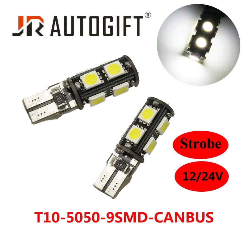 

100x Strobe Flash 12V 24V T10 Canbus 5050 9smd Car Side Light W5w 194 168 Canbu Error Bulbs Wedge Led Parking Bulb Signal Lamp