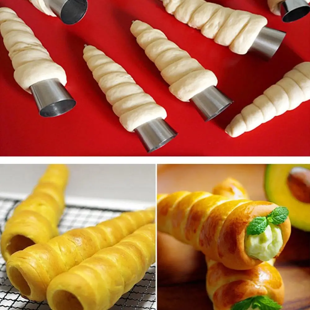Конусная спиральная трубка из нержавеющей стали запеченные круассаны DIY