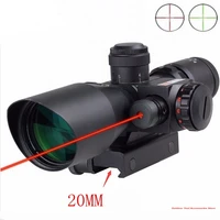 tactical rifle scope 2 5 10x40 red green illuminated laser combo sight 20mm rail mout black