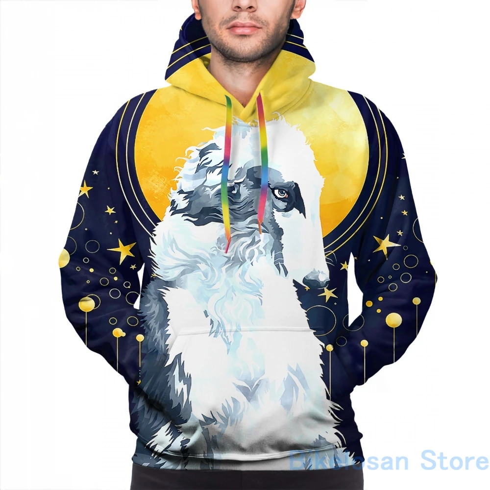 Мужские толстовки свитшоты для женщин забавные небесные Borzoi принт Повседневное