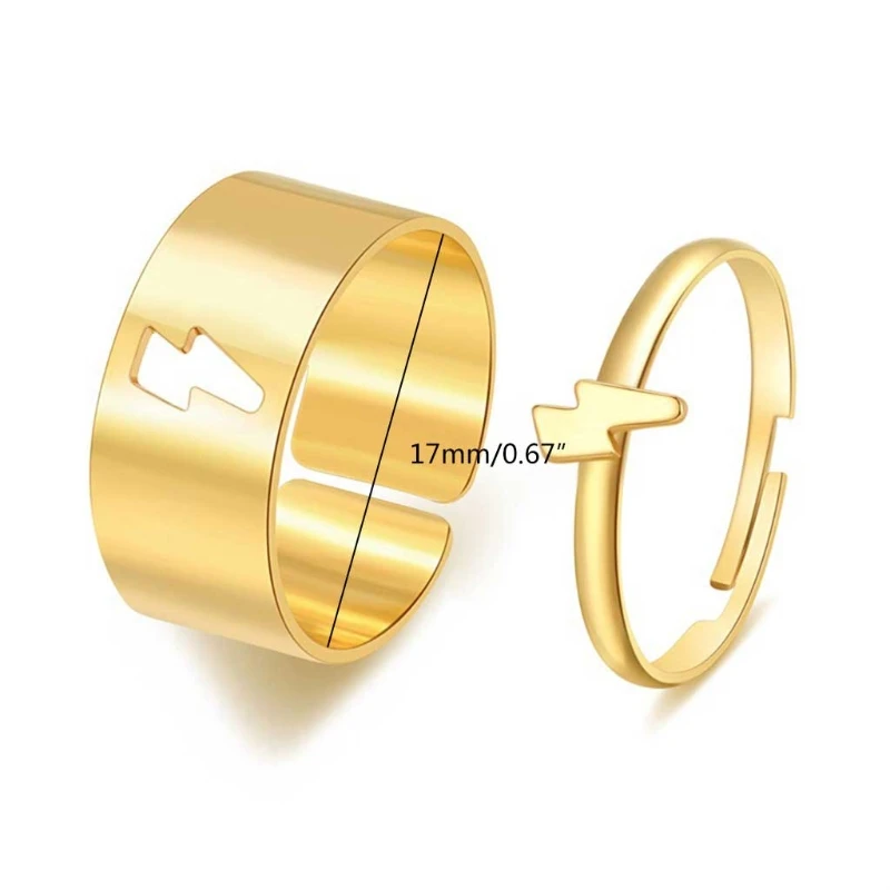 

2PCS/Set Trendy Snake Promise Ring For Couple Lover Gold Silver Color Jewelry Matching Boho Alternative Engagement Gifts N0HE