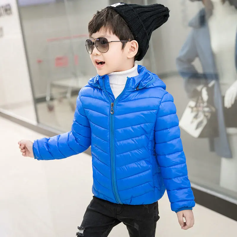 blue hooded Детская куртка Весенняя верхняя одежда осеннее теплое пуховое пальто с капюшоном для мальчиков и девочек парка для подростков детская зимняя куртка парки для детей от 2 до 15 лет - Цвет: blue hooded