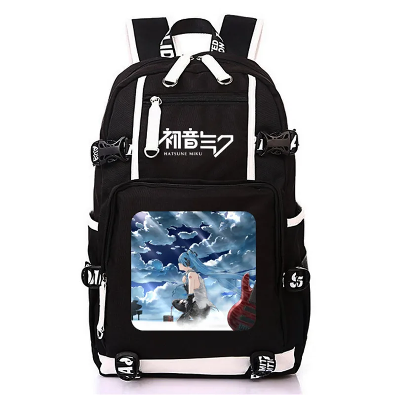 Модная Аниме Хацунэ Мику Vocaloid Студенческая сумка для отдыха и путешествий с usb зарядным портом школьные сумки для подростков мальчиков и девочек