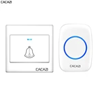 Беспроводной дверной звонок CACAZI, Водонепроницаемый дверной звонок 60 мелодий 5 громкость 0-110 дБ, штепсельная вилка стандарта ЕС и Великобритании для дома, дверной звонок с дистанционным управлением 300 м