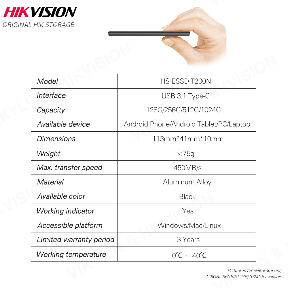 Hikvision  SSD 512        1   SSD USB3.1 -C    450 /. PSSD