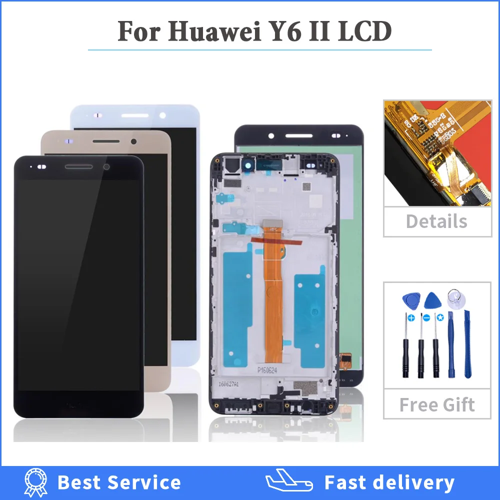 5 ''для Huawei Y6II Y6 II CAM L23 L03 L21 AL00 Полный ЖК дисплей + дигитайзер сенсорного экрана в