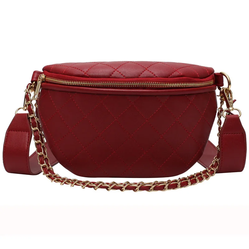 Red Waist pack Модная поясная сумка, Женская поясная сумка, поясная сумка, сумки из полиуретана, нагрудная сумка, сумка-банан, Lingge, женская сумка-бум, посылка через плечо - Цвет: Red Waist pack