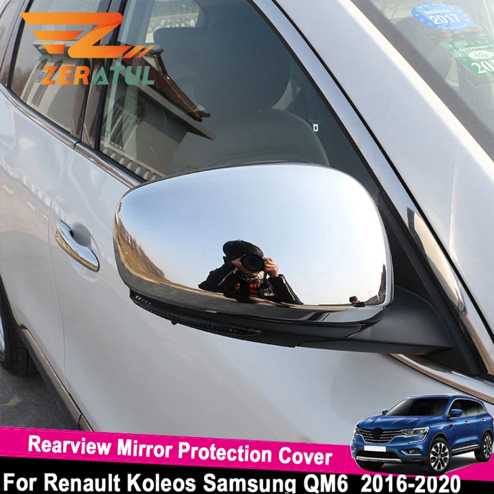 Зератул 2 шт. Защитные наклейки для заднего вида зеркала заднего обзора автомобиля хромированные для Renault Koleos Samsung QM6 2016 - 2020 Запчасти на.