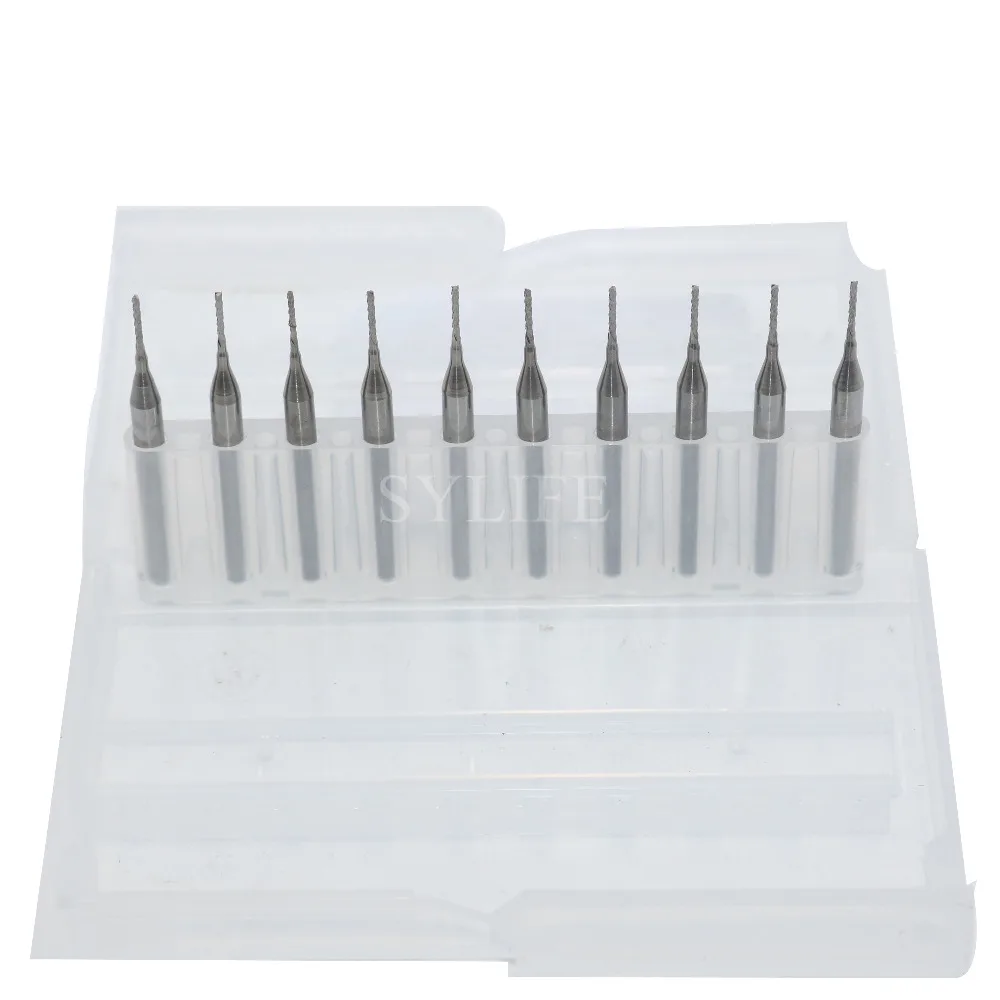 

10 x 3.175mm Carbide End Mill Engraving Bits Mold 0.8mm Cutting Edge PCB CNC