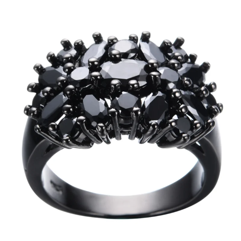 

Simple Large Ring Black Oval Stone Retro Men's Women's Holiday Gift Party Jewelry Wholesale
