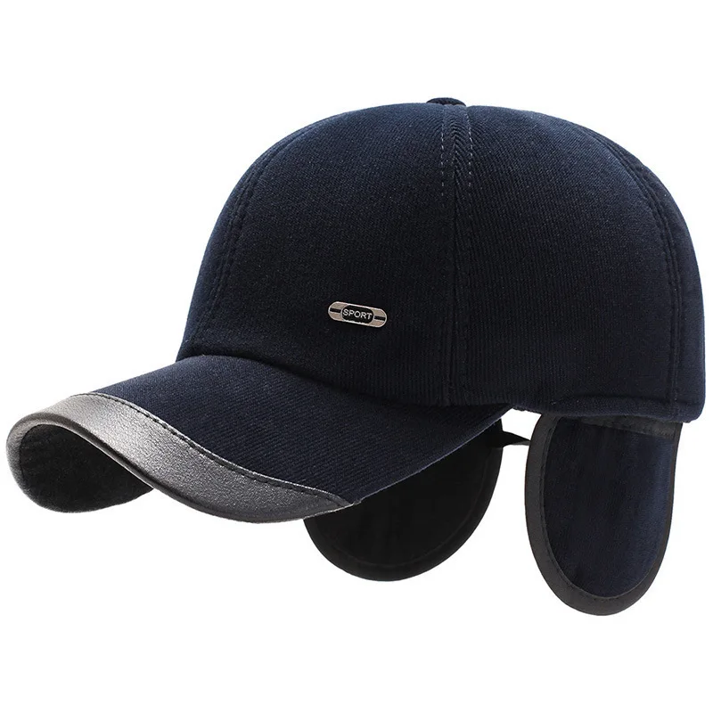 

Outdoor Men's Earmuffs Caps Winter Thickened Warm Ear Protection Hat Middle-aged Baseball Cap Hats