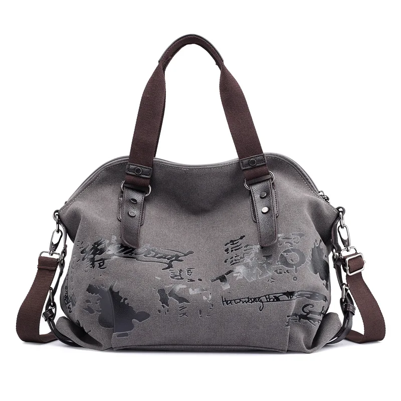 

New summer best-selling canvas print handbag, graffiti shoulder cross-body bag